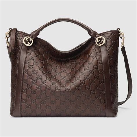 gucci dark brown leather bag